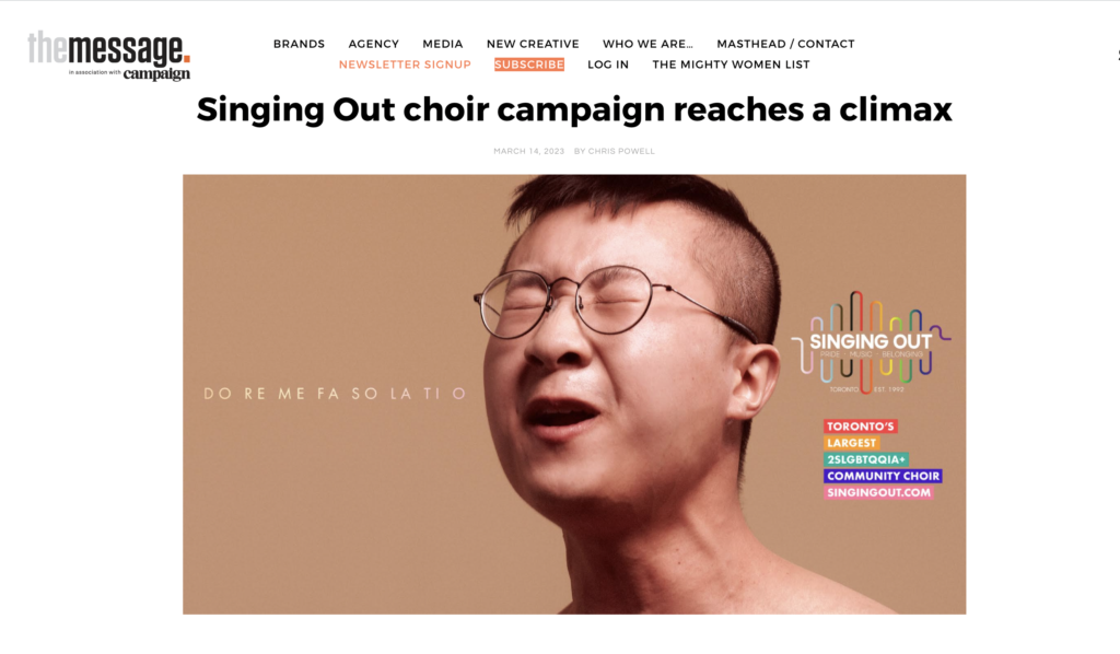 Singing Out choir campaign reaches a climax